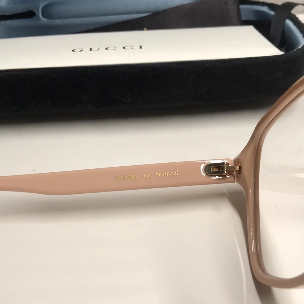 Luxury New Gucci GG0469O 003 Ivory Square Eyeglasses – Authentic & Stylish